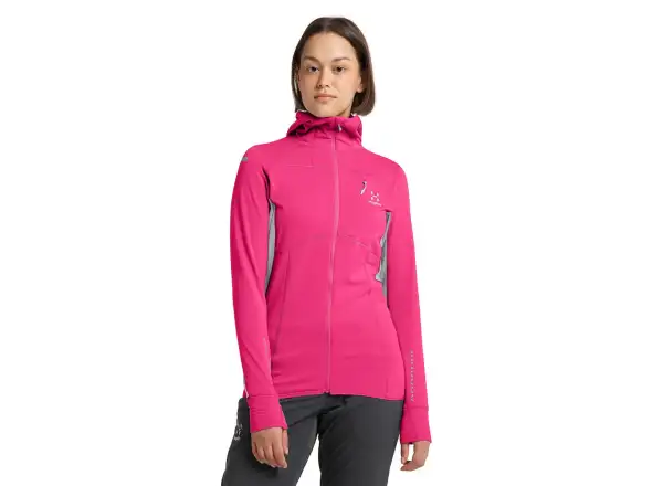 Haglöfs L.I.M. Mid Comp Hood Damen Kapuzenpullover rosa