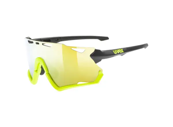UVEX Sportstyle 228 Brille Black Lime Mat / Mirror Yellow (Kategorie 3)