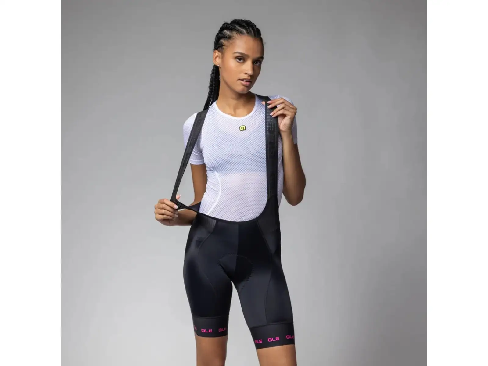 Alé PR-E Strada 2.0 Damen Trägershorts mit Einsatz Fuchsia