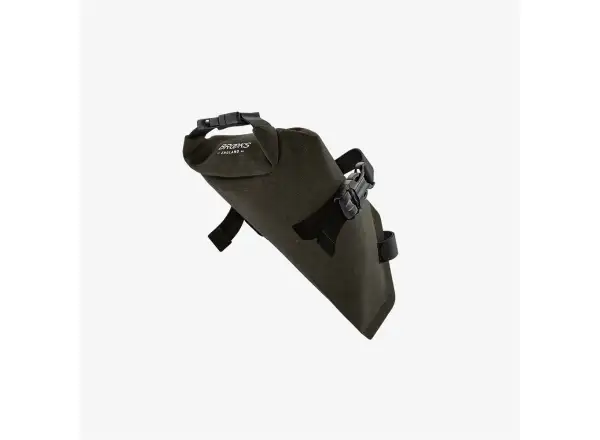 Brooks Scape Saddle Roll Bag Satteltasche in Schlammgrün.