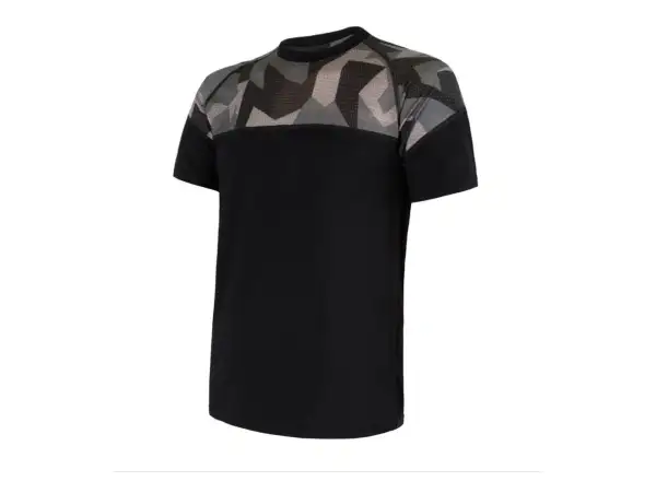 Sensor Merino Impress Herren T-Shirt Kurzarm schwarz/Camo