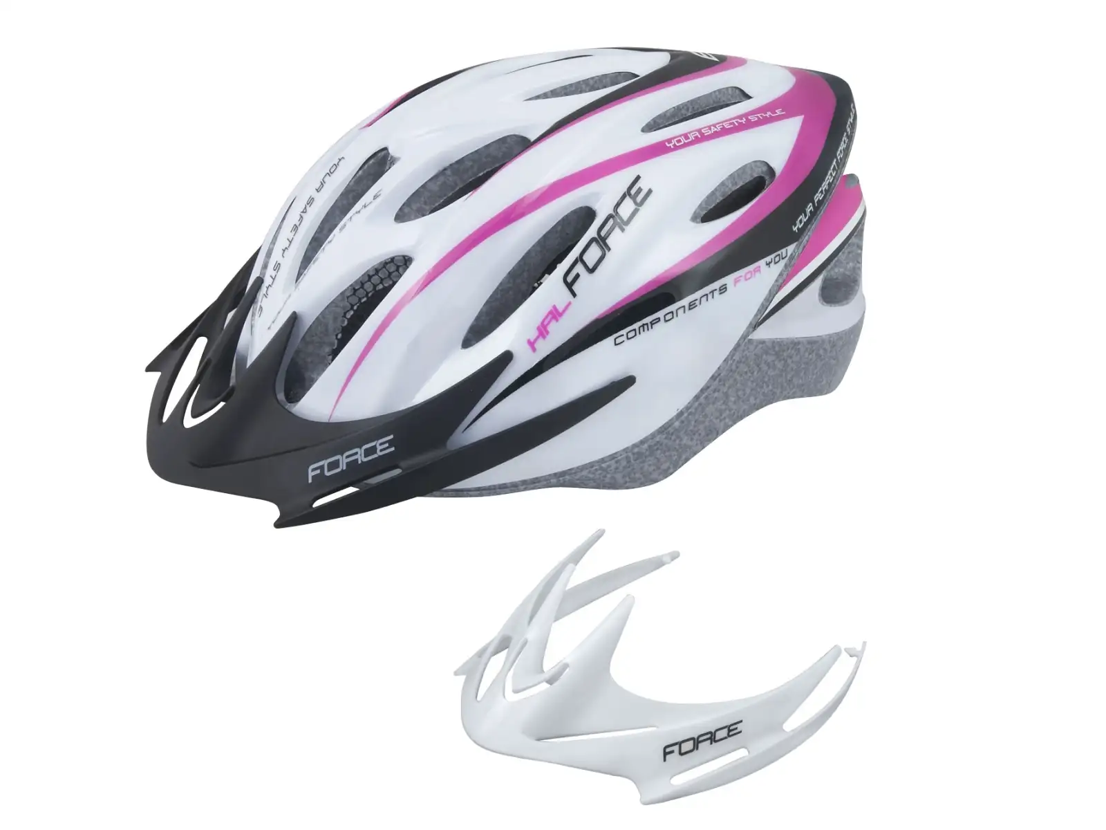 Force Hal Helm weiß/rosa