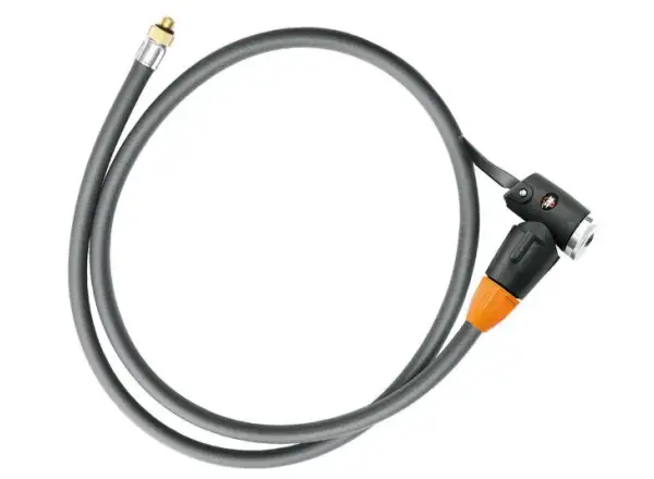 SKS-Schlauch für die Rennkompressor-Pumpe mit E.V.A.-Ventiladapter.
