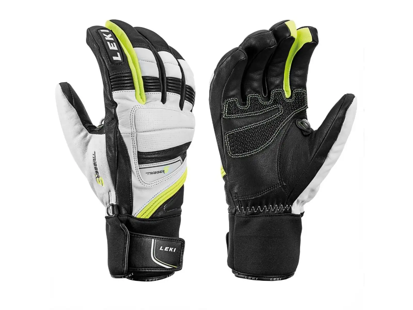 Leki Griffin Prime S Skihandschuhe white/black/yellow