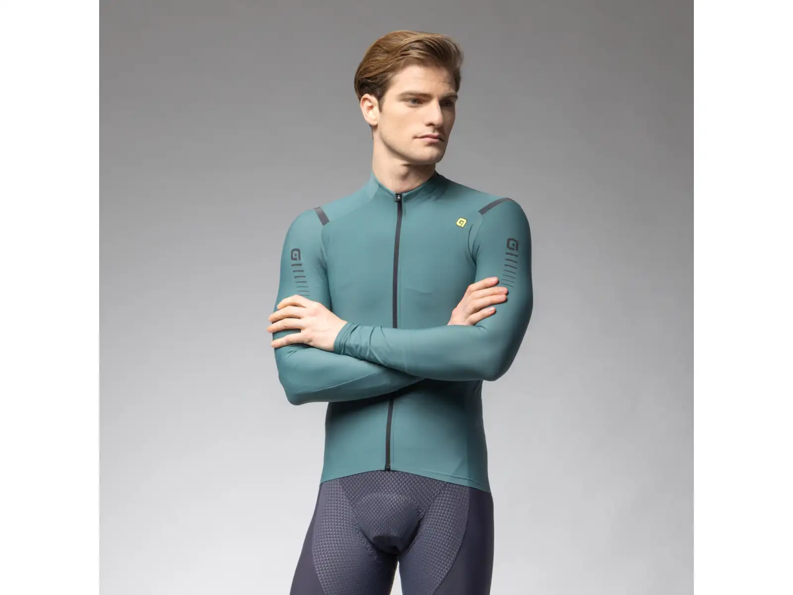 Alé R-EV1 Warm Race Herren-Trikot warm langarm Pier grün