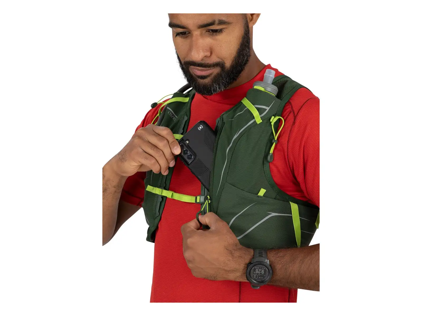Osprey Duro 1.5 Laufweste 1,5 l + 2x Flasche Hydraulics 0,5 l Seaweed Green/Limon