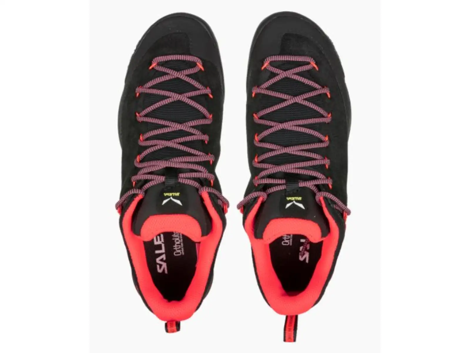 Salewa WS Wildfire Leather Damen Schuhe Schwarz/Fluo Koralle
