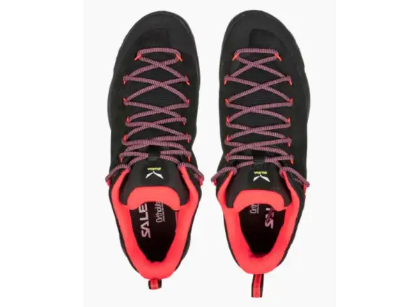 Salewa WS Wildfire Leather Damen Schuhe Schwarz/Fluo Koralle
