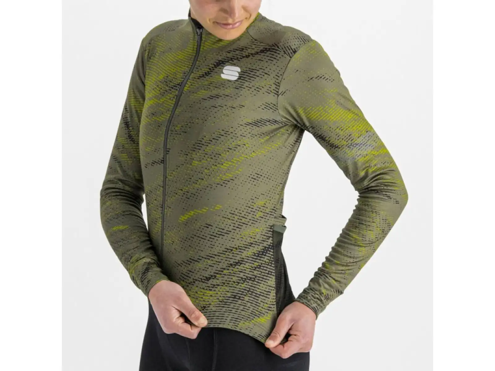 Sportful Cliff Supergiara Thermal Damen Langarmtrikot Beetle Guacamole Black