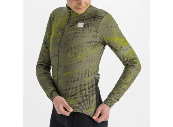 Sportful Cliff Supergiara Thermal Damen Langarmtrikot Beetle Guacamole Black
