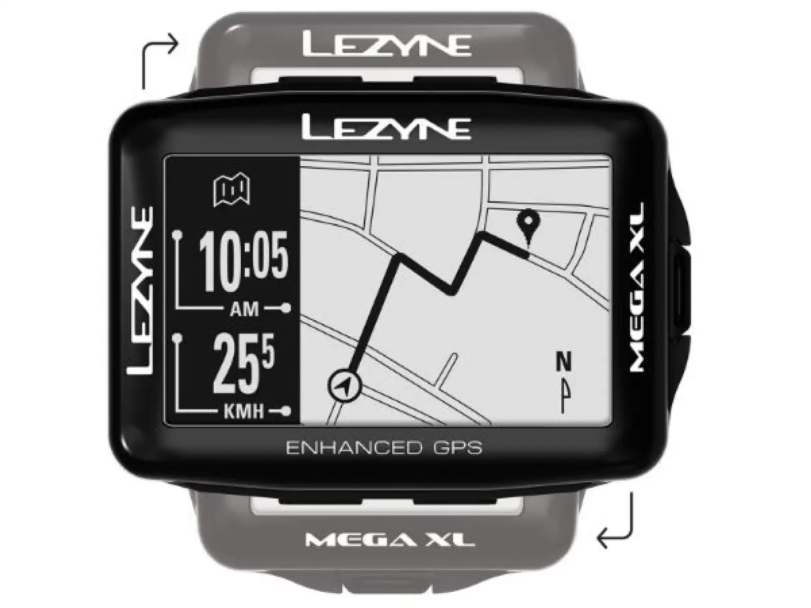Lezyne Mega XL GPS Navigation in Schwarz.
