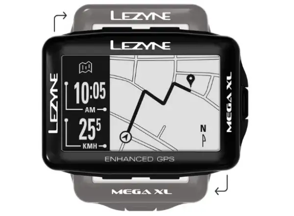 Lezyne Mega XL GPS Navigation in Schwarz.