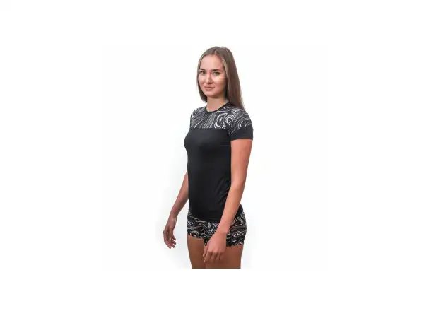 Sensor Coolmax Impress Damen T-Shirt Kurzarm schwarz/sea