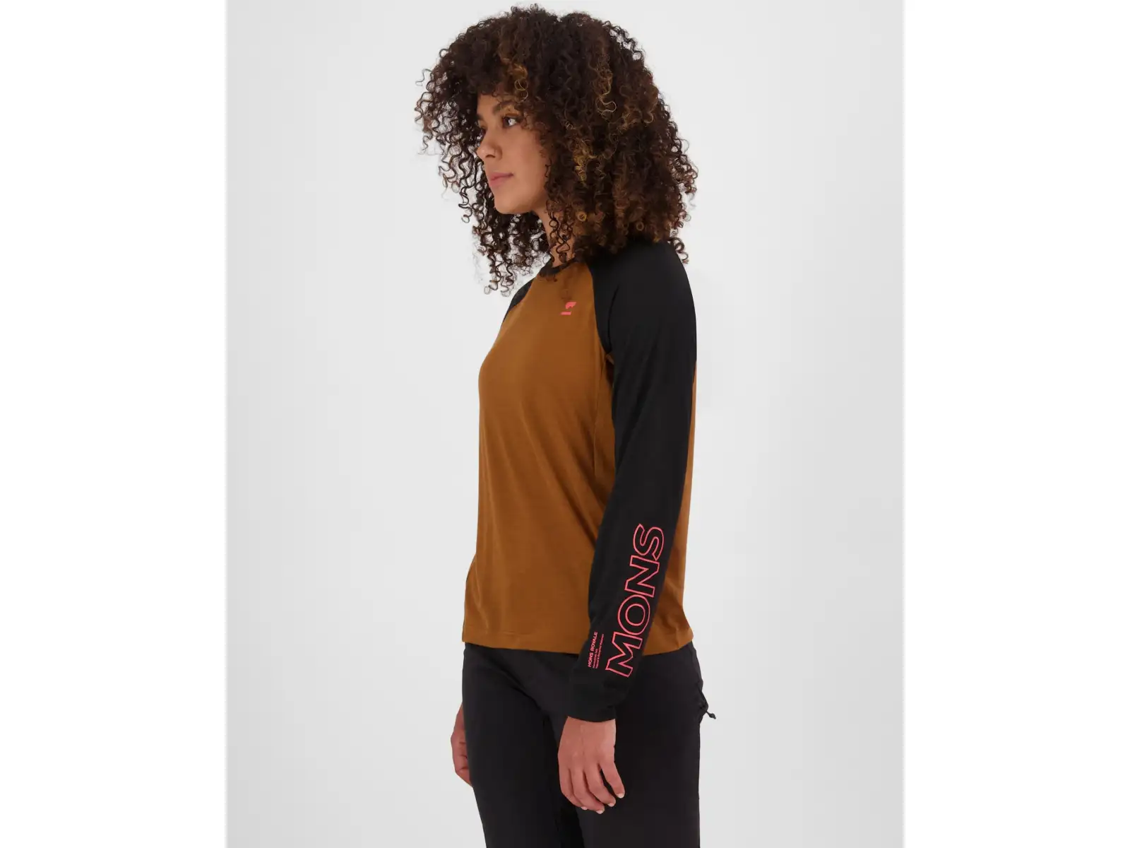 Mons Royale Tarn Merino Damen Langarmshirt Caramel / Black
