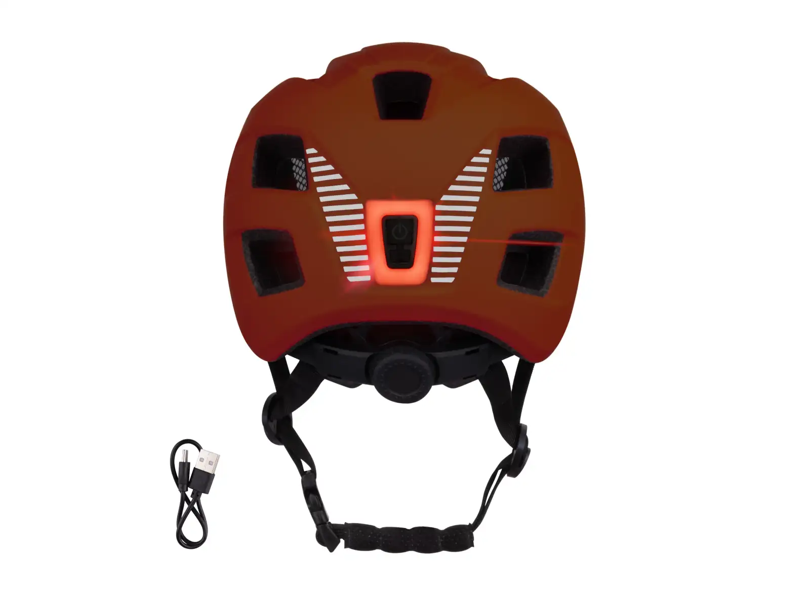 Force Zebu Kinderhelm mit Rücklicht orange
