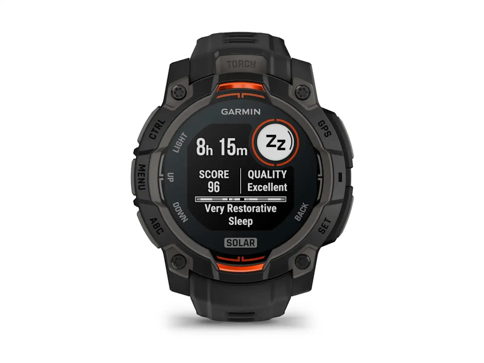 Garmin Instinct 3 Solar 45 mm Smartwatch Schwarz/Schwarzes Armband
