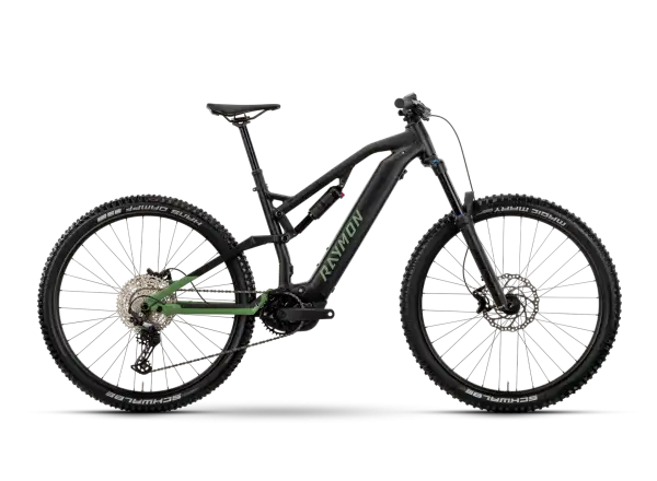 Raymon Trailray 150 vollgefedertes E-Bike black/resedagreen/citron