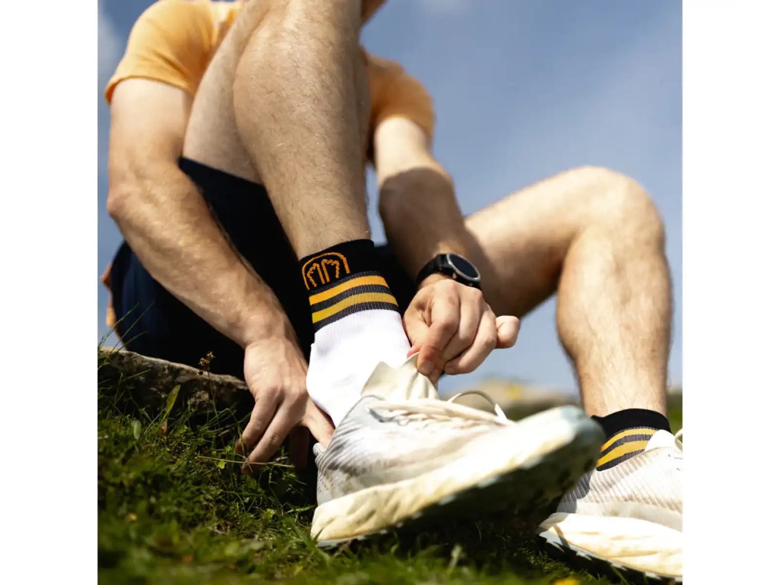 Sidas Run Anatomic Light Ankle Laufsocken weiß-schwarz