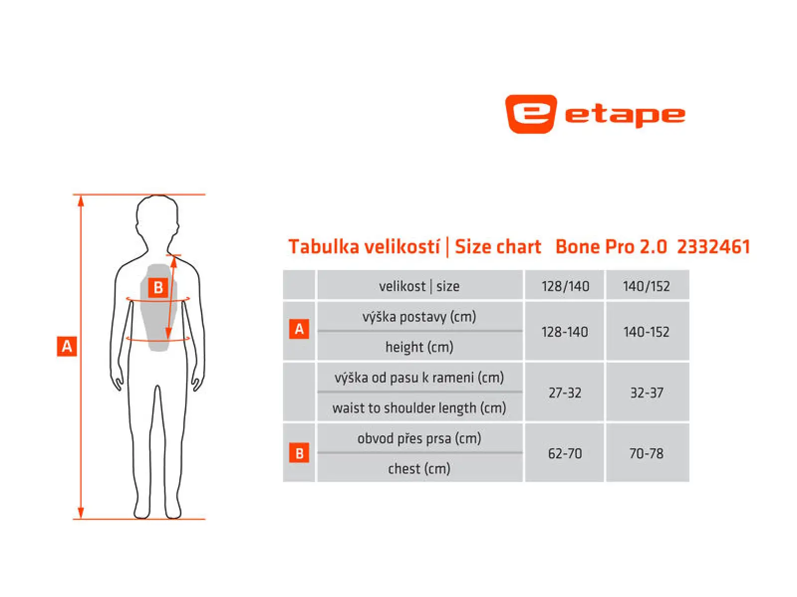 Etape Bone Pro 2.0 Kinderweste mit Rückenprotektor Schwarz/Gelb fluoreszierend