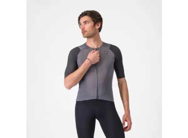 Castelli Aero Race 8S Herren-Trikot Kurzarm Smoky Gray