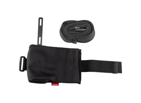 Salsa Anything Halter Bag mit Riemen und Montage unter dem Korb.