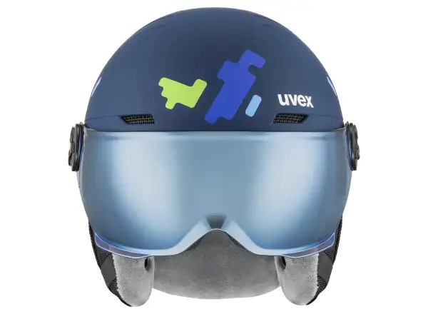 Uvex Rocket Jr Visor Skihelm blue matt