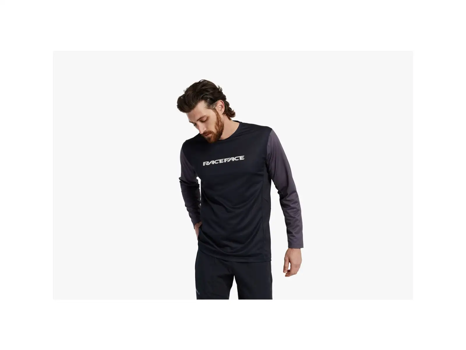 Race Face Indy Herren Langarmshirt Charcoal