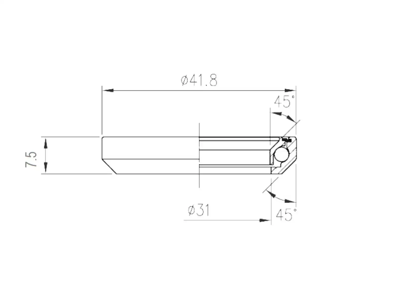 FSA TH-870/DJ (MR155) 1-1/8" 41,8 x 30,9 x 7,5 mm 45°x45° Lager