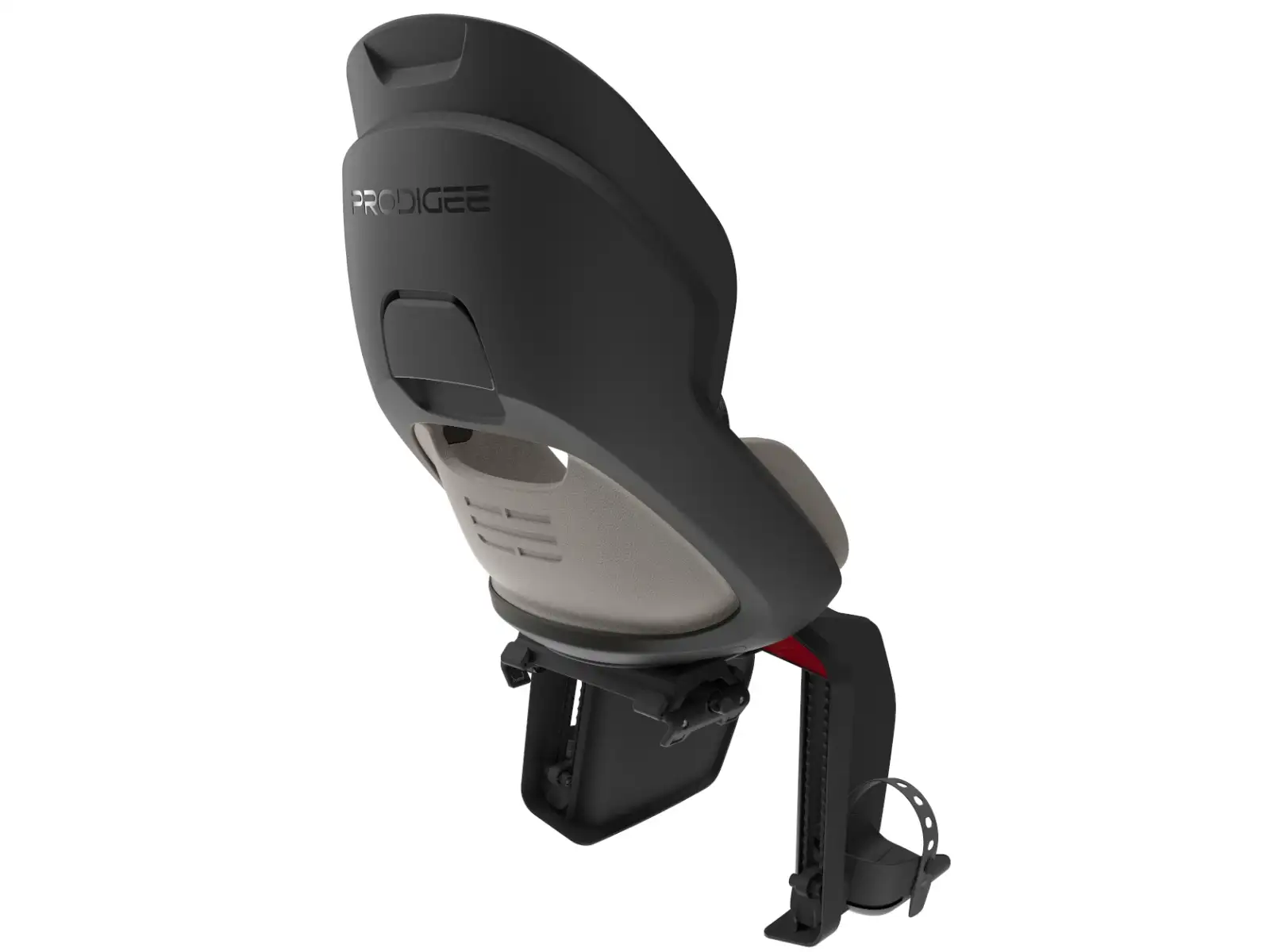 Prodigee Icon Kindersitz hinten am Gepäckträger Schwarz/Grau