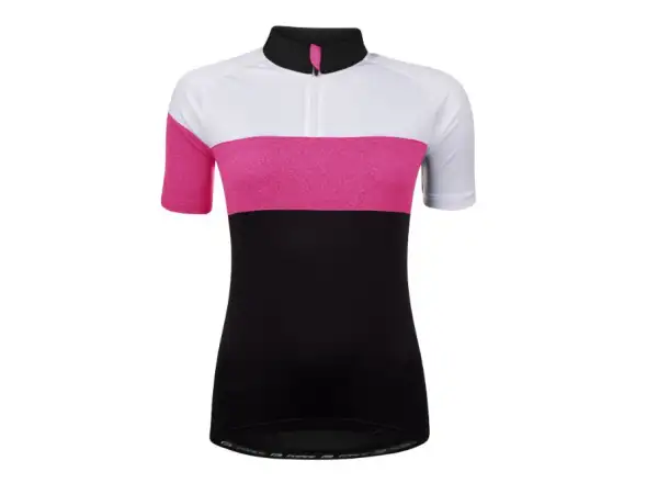 Force View Lady Damen Radtrikot kurzarm schwarz/weiß/rosa