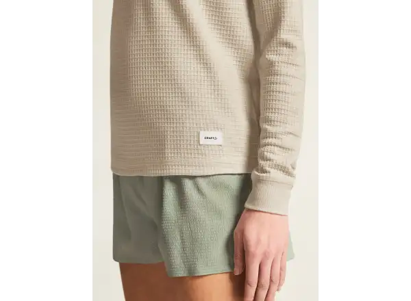 Craf Wool Waffle Damen T-Shirt Langarm beige