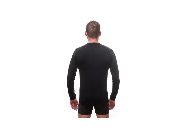 Sensor Merino Impress Herren Langarmshirt Schwarz/Batik