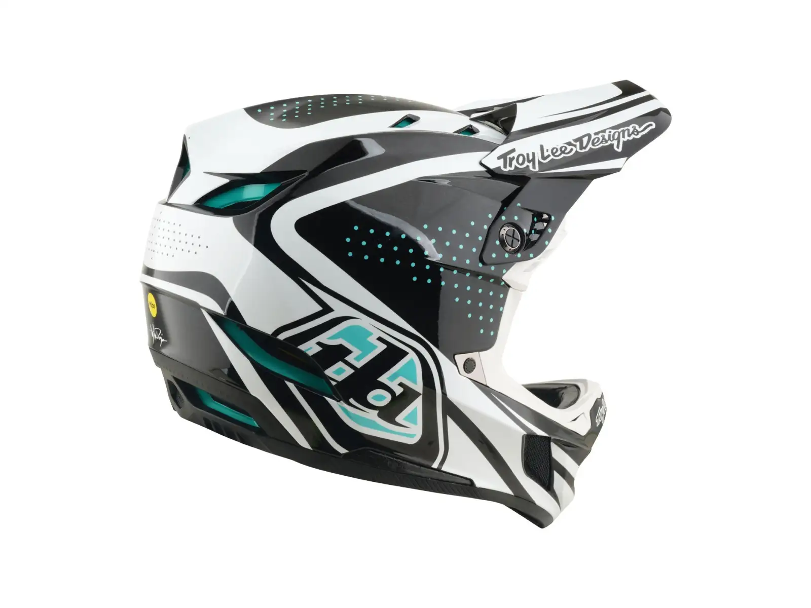 Troy Lee Designs D4 Polyacrylite MIPS Helm Line Charcoal/White