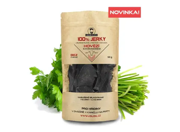 Usušil & syn 100% JERKY Rindfleisch mit Koriander 50 g