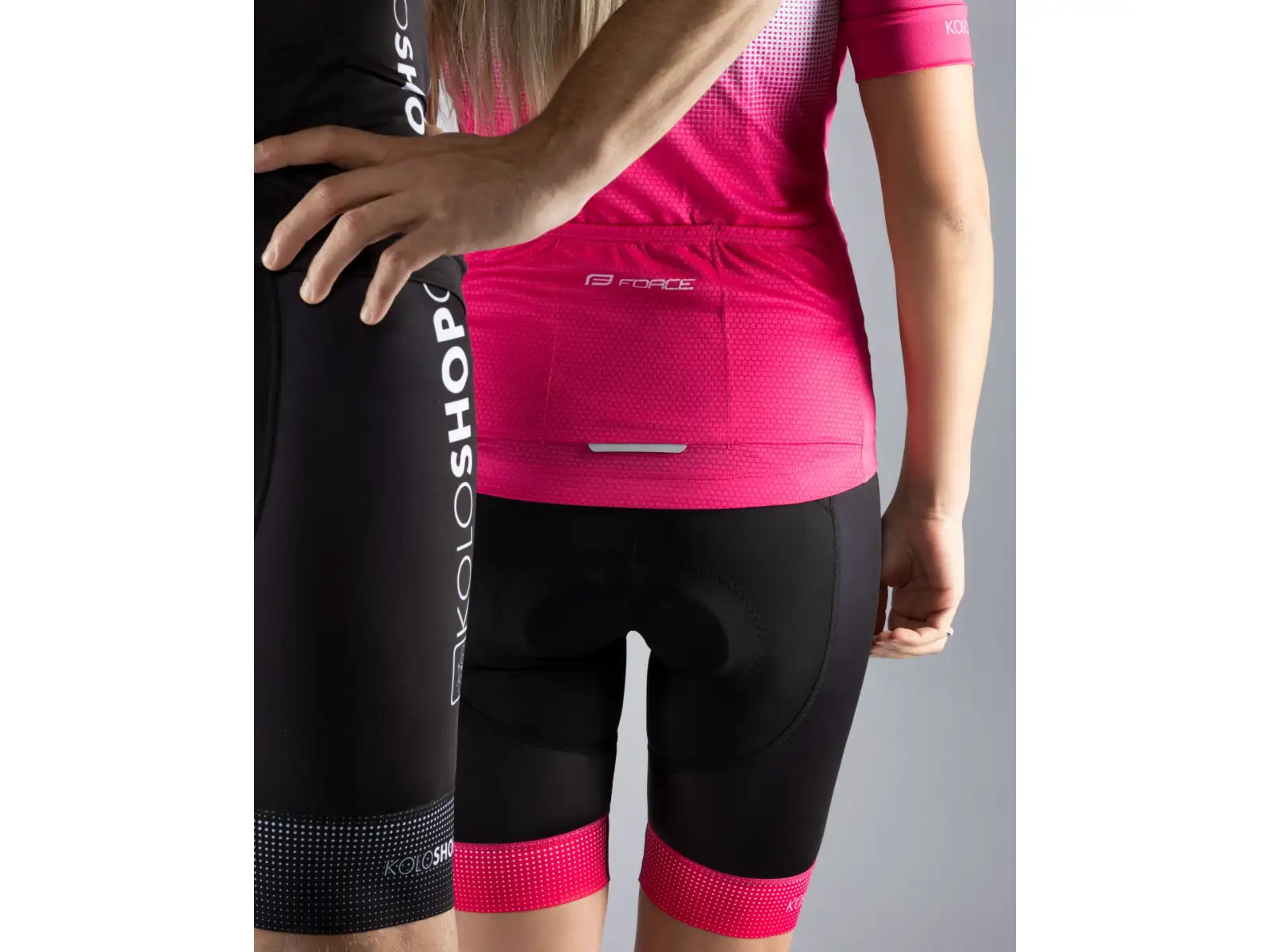 Damen Fahrradhose Force mit Polster und Träger Rosa