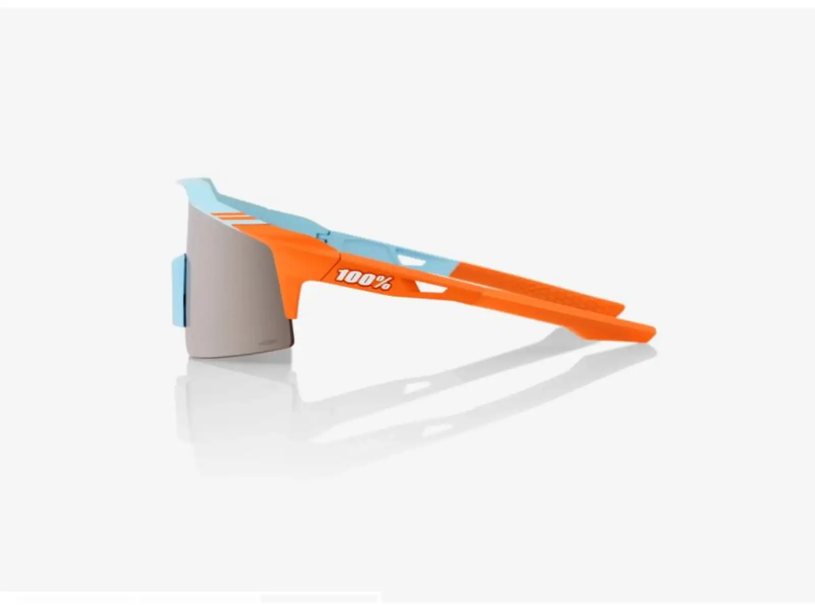 100% SPEEDCRAFT SL Brille mit verspiegelten Gläsern in Blau/Orange/Silber.