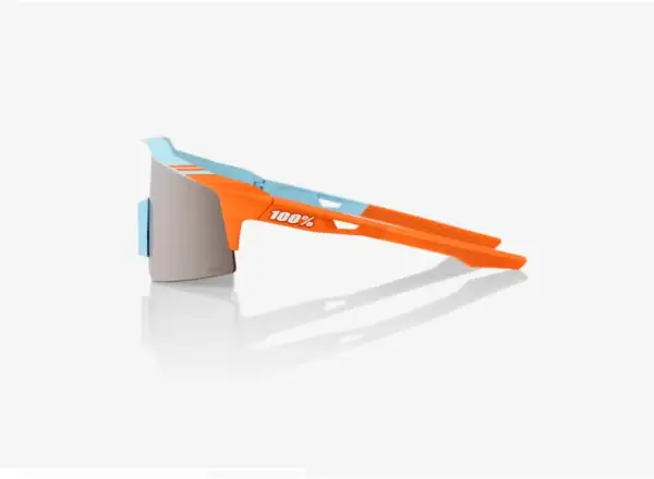 100% SPEEDCRAFT SL Brille mit verspiegelten Gläsern in Blau/Orange/Silber.