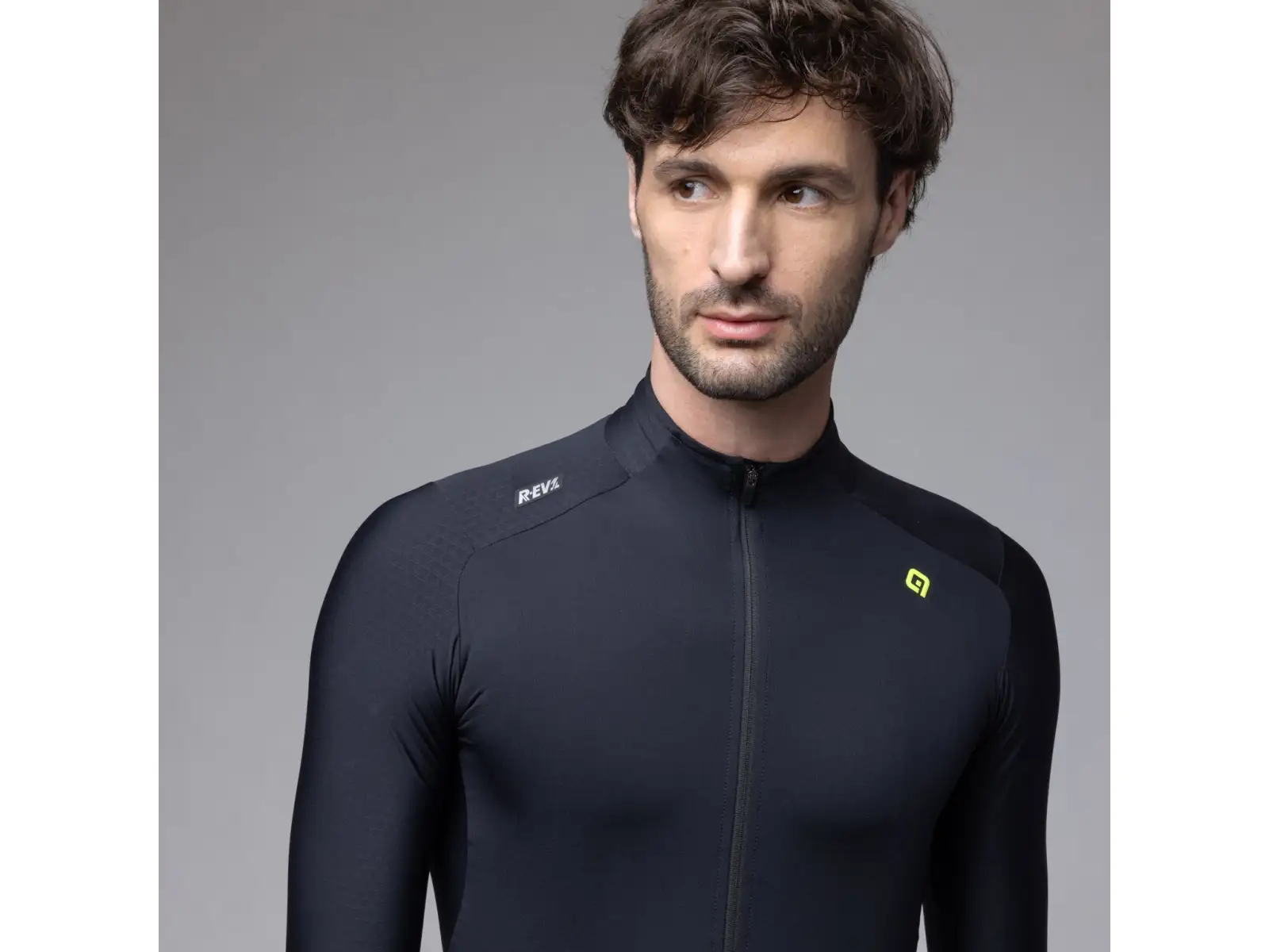 Alé R-EV1 Warm Race Herren gefüttertes Radtrikot Black