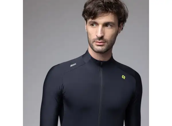 Alé R-EV1 Warm Race Herren gefüttertes Radtrikot Black