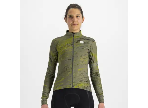 Sportful Cliff Supergiara Thermal Damen Langarmtrikot Beetle Guacamole Black