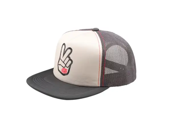Troy Lee Designs Trucker Snapback Peace Out Kappe Vintage White/Carbon