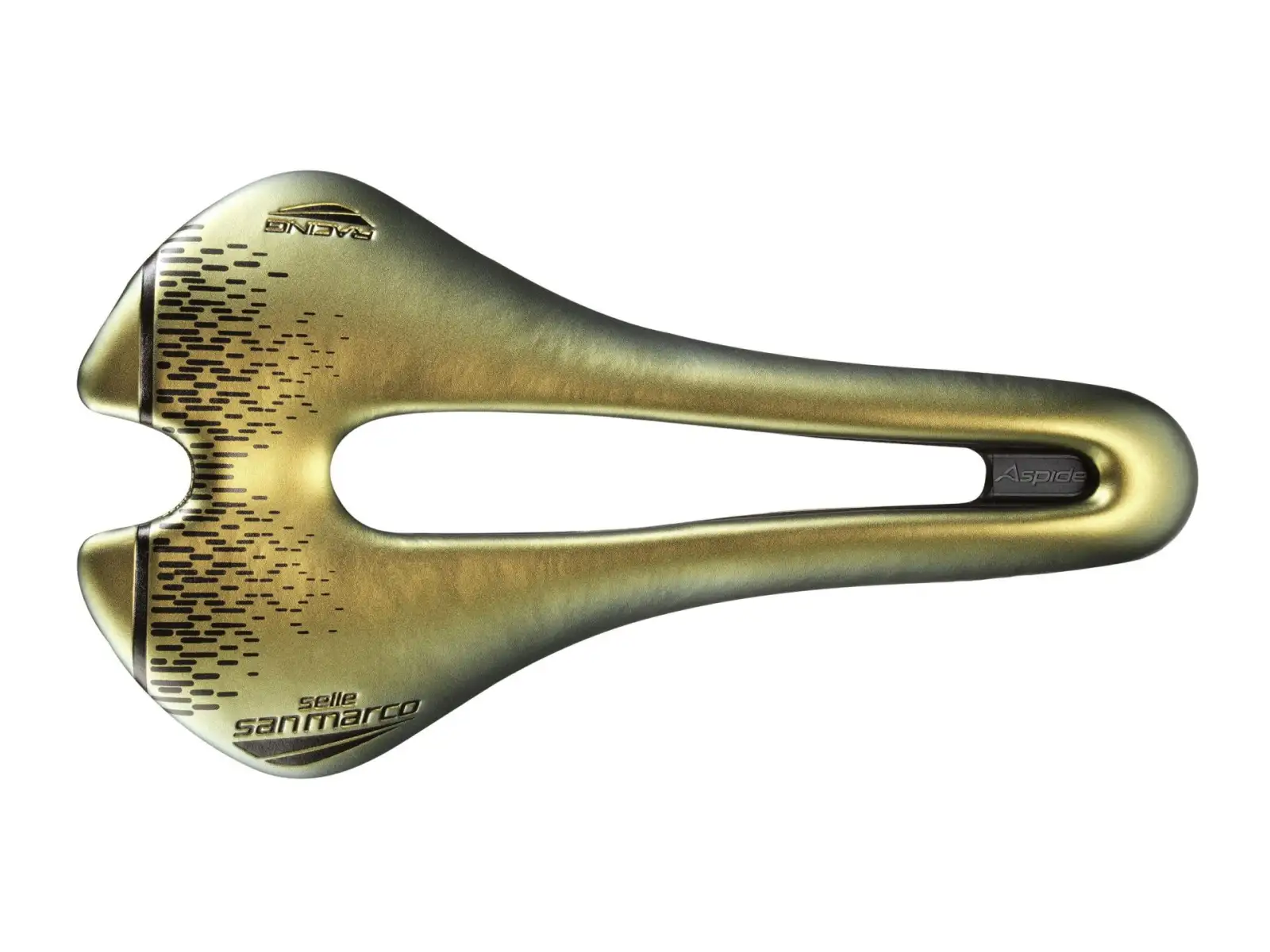 Selle San Marco Aspide Short Open-Fit Racing Wide Sattel Iridescent Gold