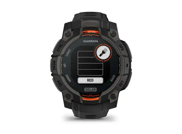 Garmin Instinct 3 Solar 45 mm Smartwatch Schwarz/Schwarzes Armband