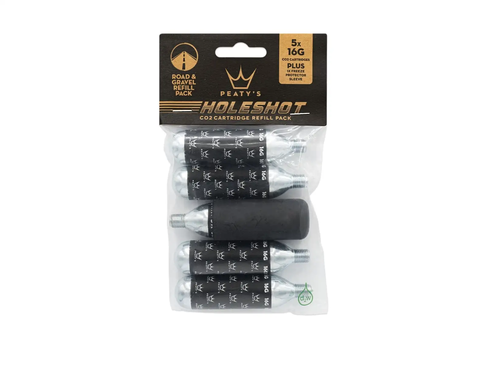 Peatys Holeshot Set mit 5 CO2-Kartuschen à 16 g.