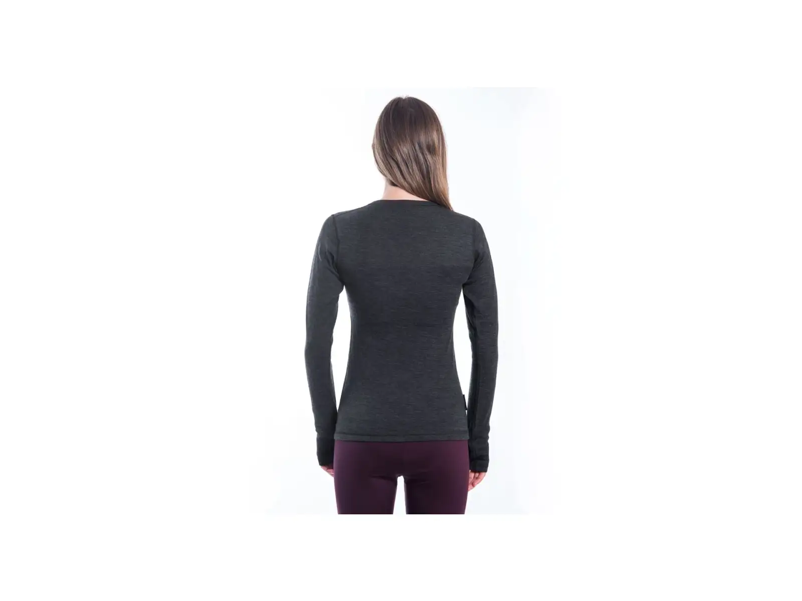 Sensor Merino Bold Damen-Langarmshirt Anthracite Gray