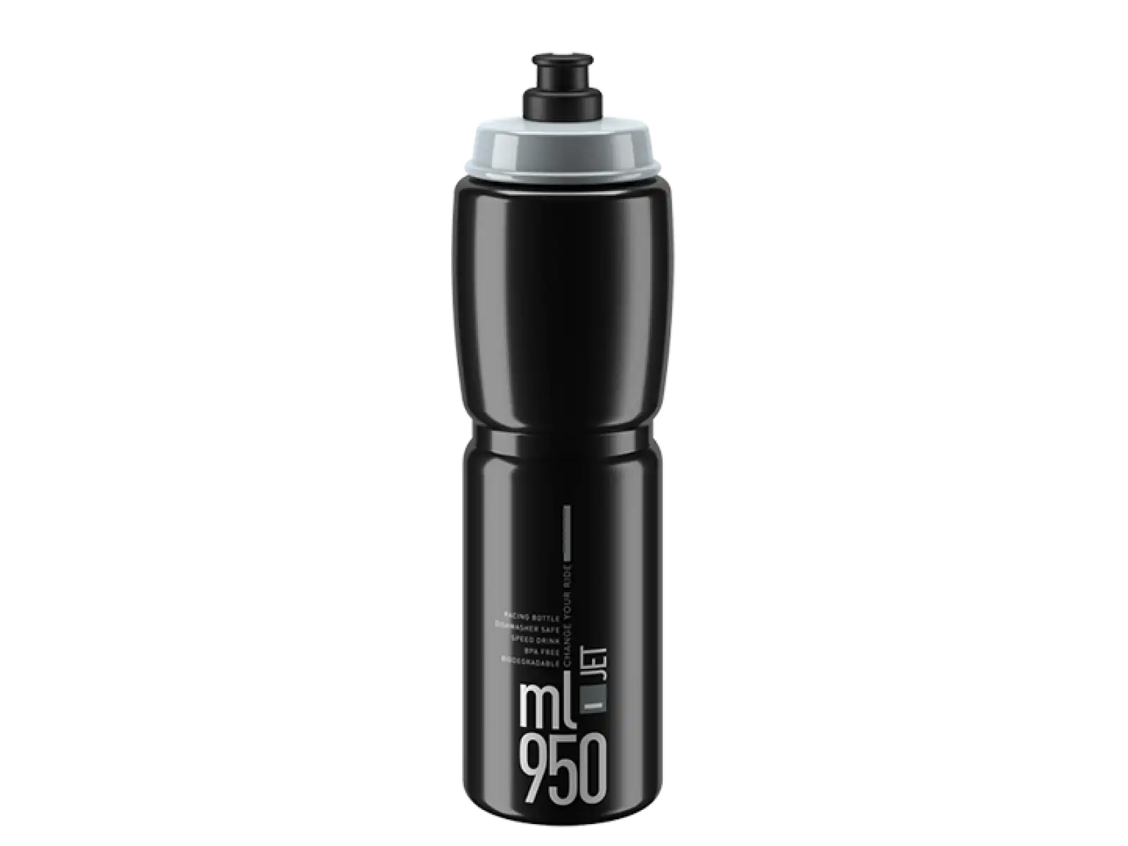 Elite Jet Flasche 950 ml Schwarz/Grau Logo