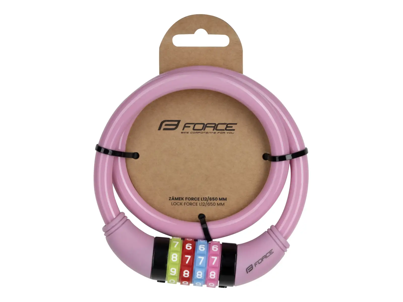 Force L12/650 mm Zahlenschloss rosa