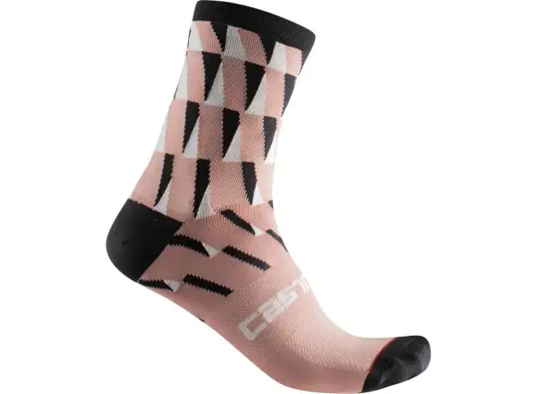 Castelli Pendio 12 Damen-Socken Blush Black Ivory