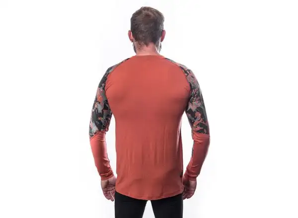 Sensor Merino Impress Herren T-Shirt Langarm Terracotta/Rush