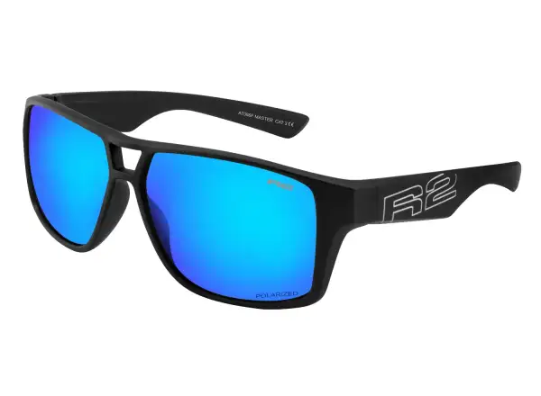 R2 Master Sonnenbrille schwarz/blau verspiegelt polarisiert